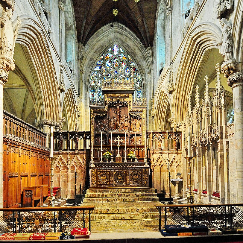 DSC_8237 n the early part of the fourteenth century the new Choir was erected, but shortly after its completion in 1340 a great calamity befell the Abbey, in the shape...