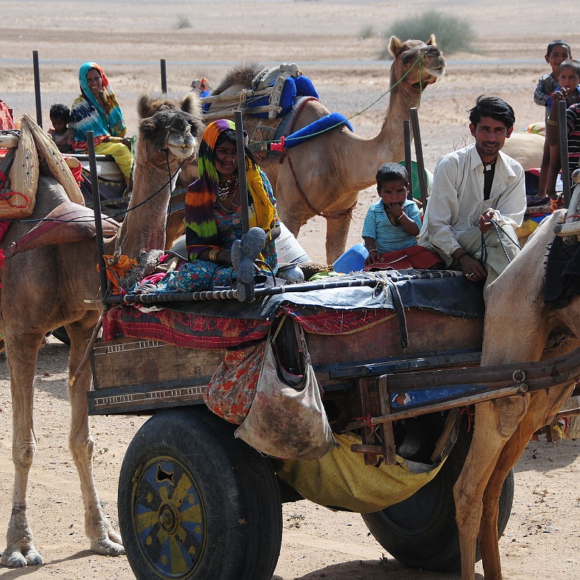 DSC_2092 Von Bikaner nach Jaisalmer. Eine Pilgergruppe in der Wüste Thar.